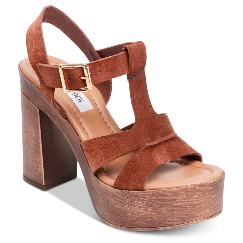 New. Steve Madden Lucille Suede T-Strap Sandals 8